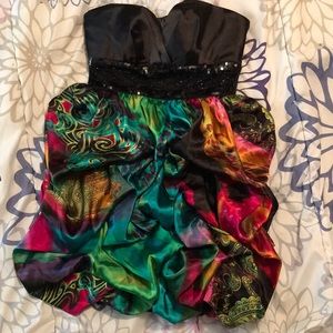 New, strapless, party dress